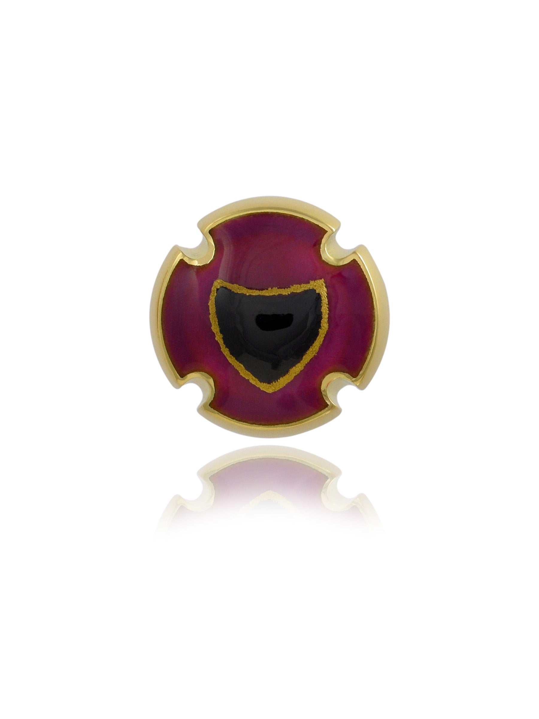 Magenta & Blason Champagne Plaque Earring