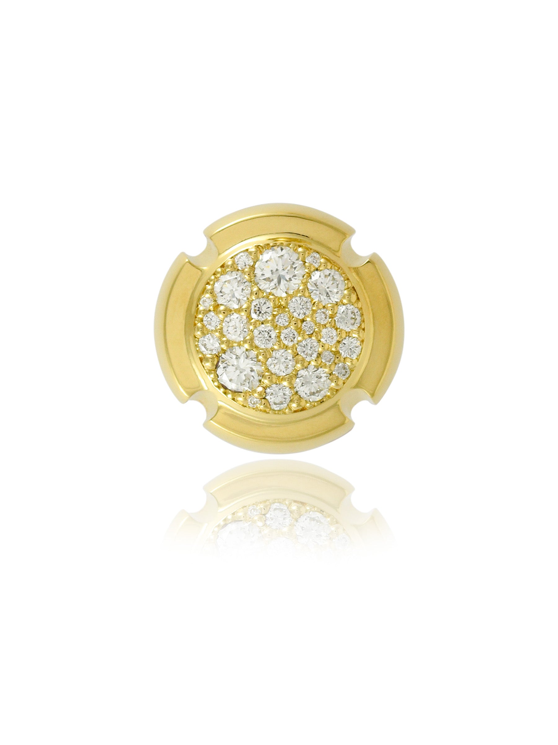 Natural Diamond Champagne Plaque Earring