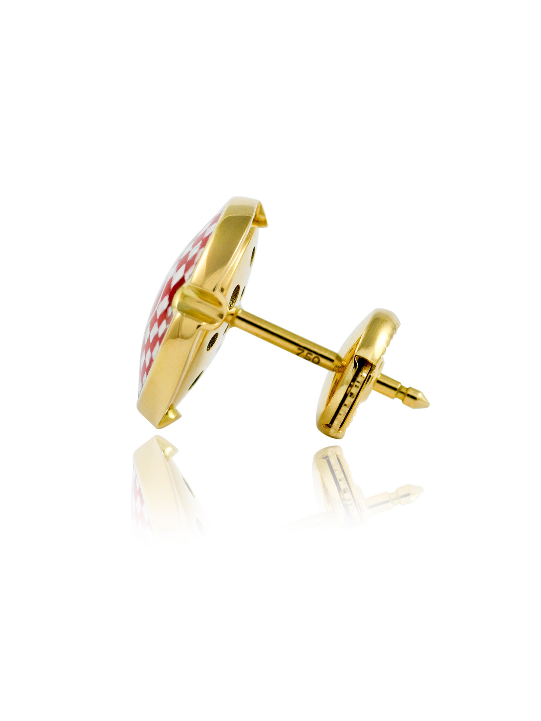 Red Heart Champagne Plaque Earring