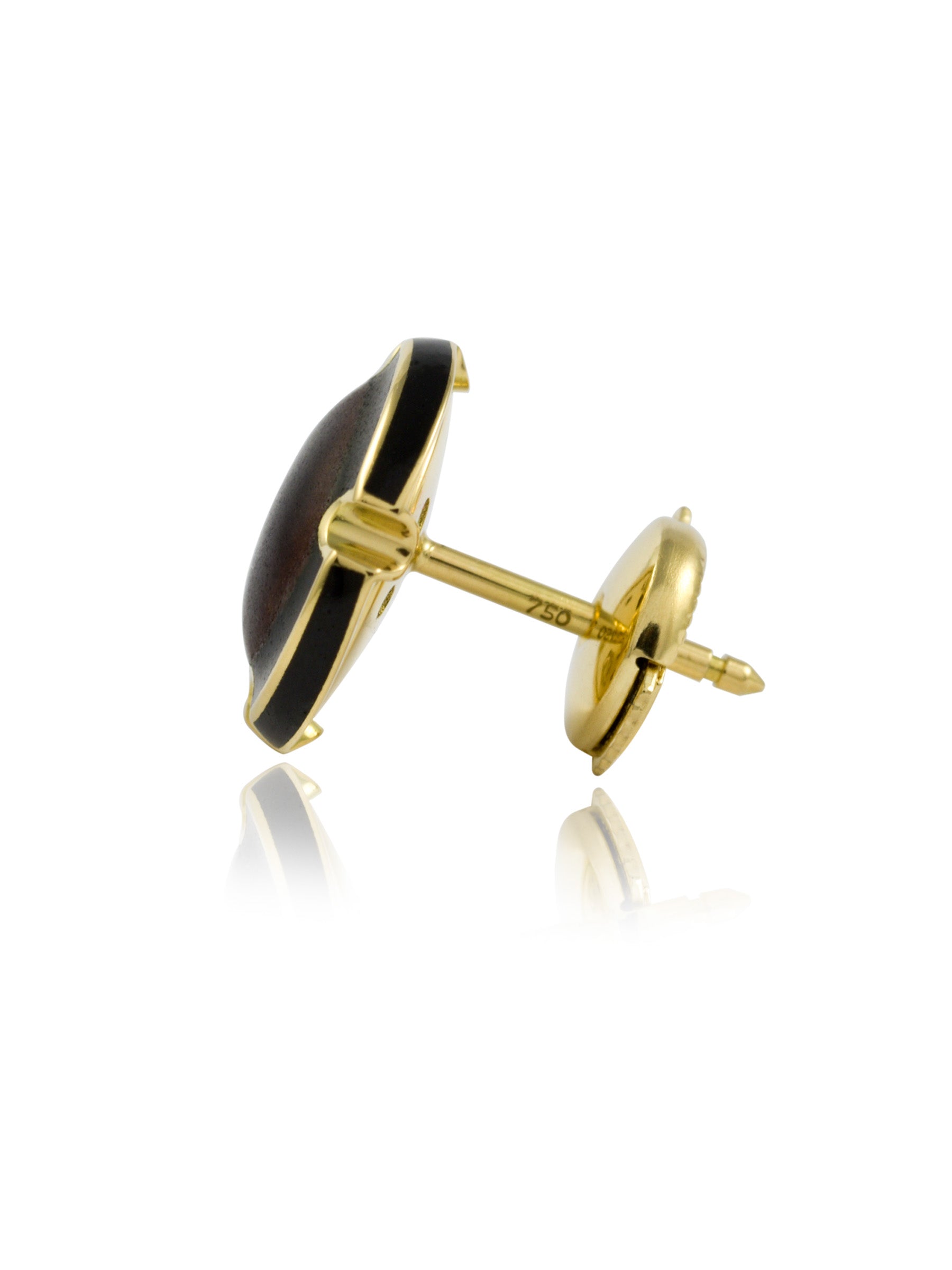 Burgundy & Black Champagne Plaque Earring